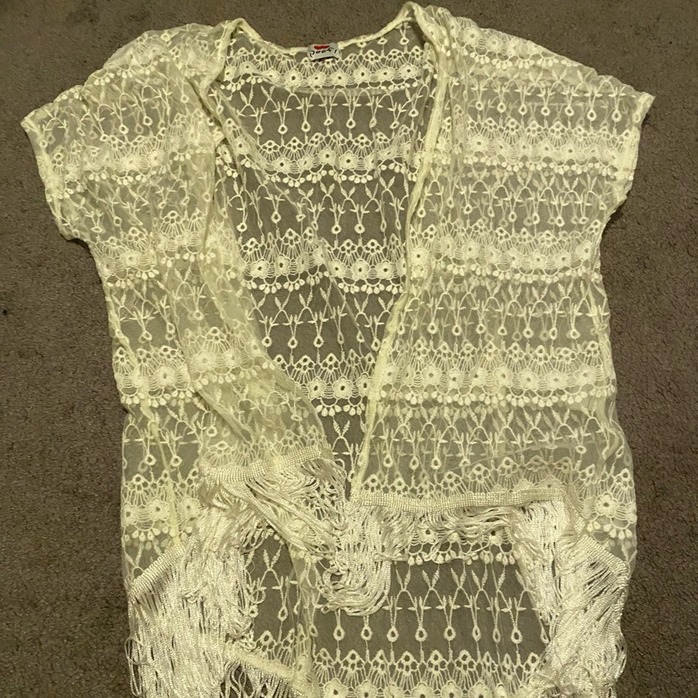 White lace cover up